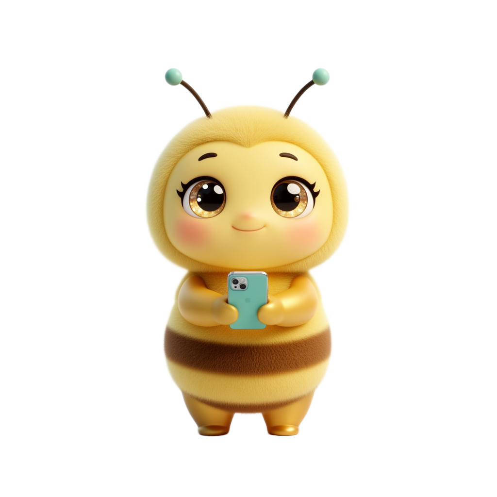 Buzzby the Bee mascot for Subject App